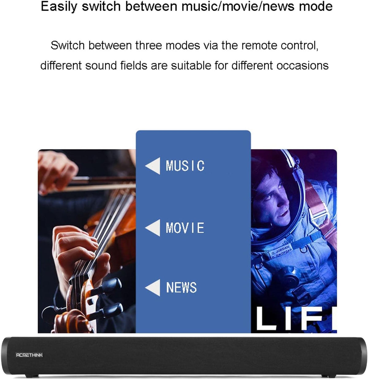 24-Inch Sound Bar with Bluetooth 5.0, USB, AUX/RCA, Optical, HDMI ARC, Pack of 2 I574451