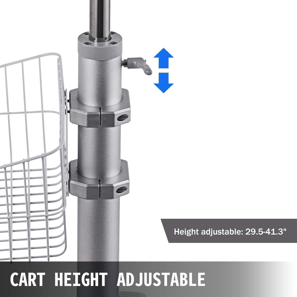 Mobile Trolley Cart Height Adjustable Rolling Desktop Cart with Large Tabletop A10348