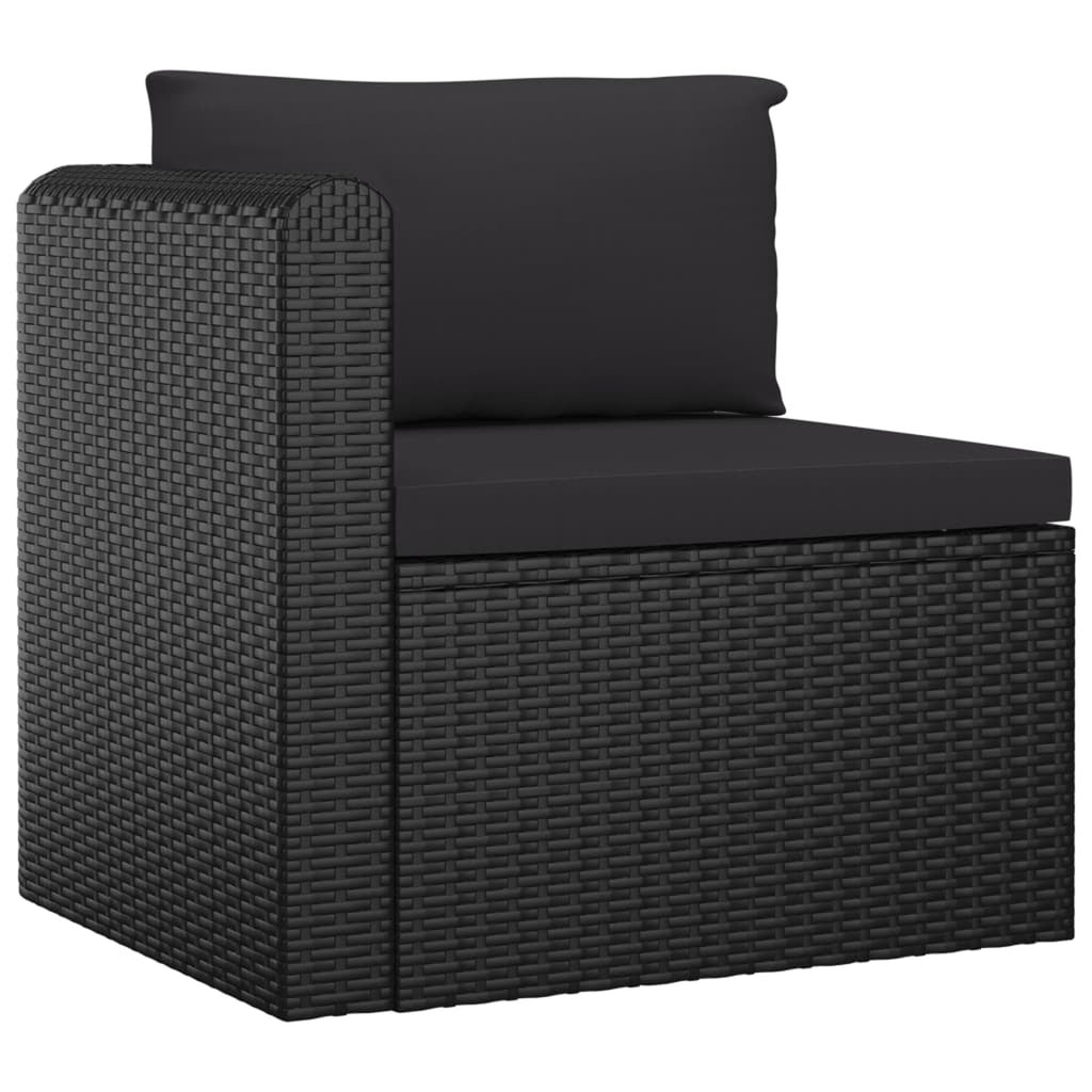 4 Piece Poly Rattan Patio Sofa Set with Cushions Black Z104