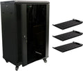 18U Wall Mount Network Server Cabinet Rack Glass Door Lock with Shelves Z378