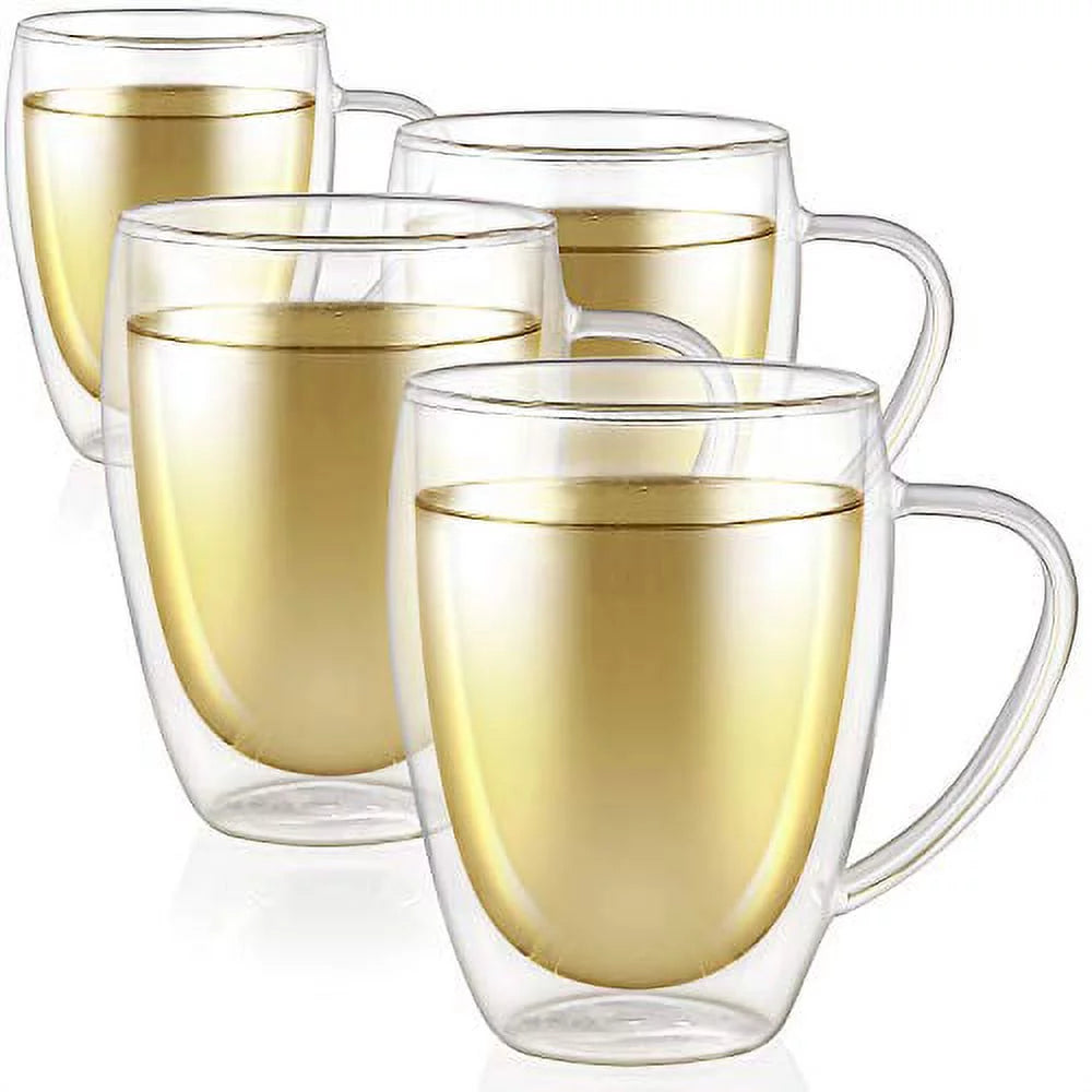 Set of 4 Double Wall Glass Tea Cups K862