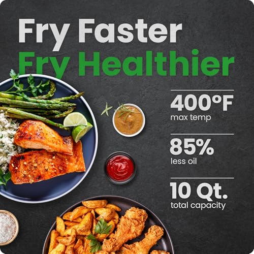 Black 10L Digital Air Fryer with Rotisserie Y593