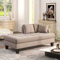 Grey Deep Tufted Upholstered Chaise Lounge with Toss Pillow U48727
