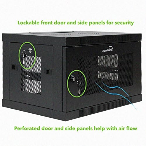 6U Wall Mount Rack Enclosure Server Cabinet 16.5 Inch Deep Perforated Door Lock Shelf W936525