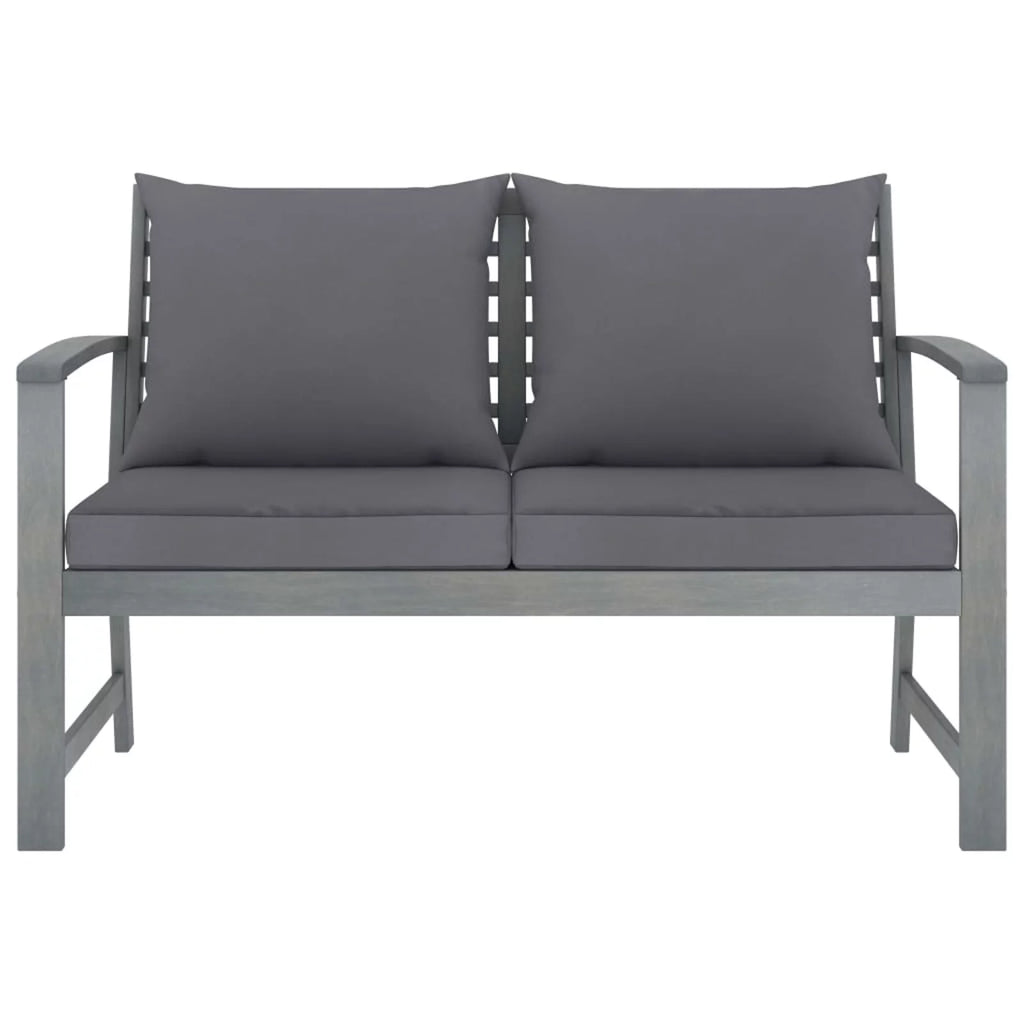 Dark Gray Cushion Solid Acacia Wood Patio Bench L932