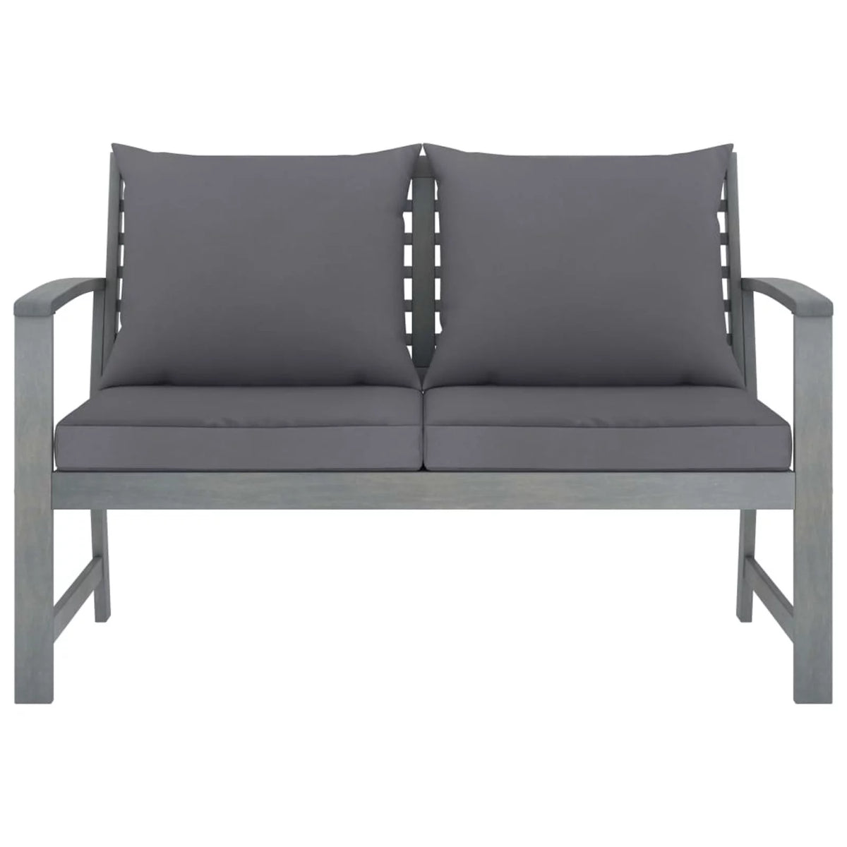 Dark Gray Cushion Solid Acacia Wood Patio Bench L932