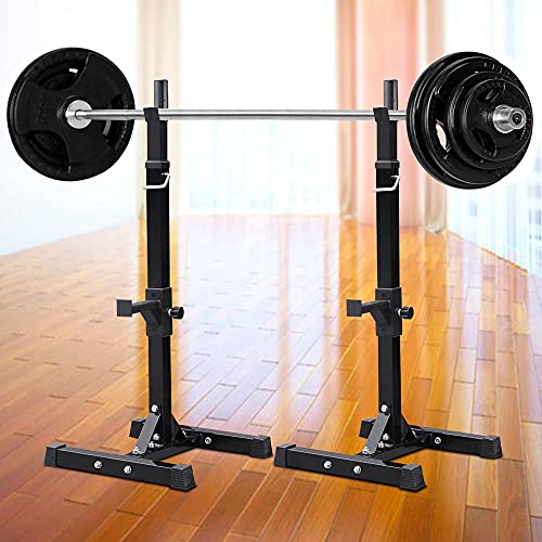 Pair of Adjustable Solid Steel Squat Rack Stands E66376