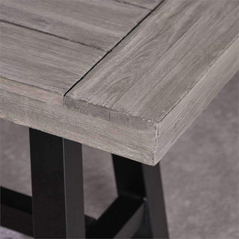 3 Piece Outdoor Acacia Wood Dining Set in Light Gray Z592