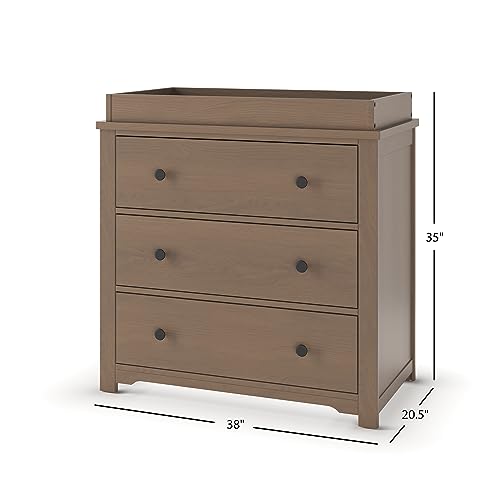 3 Drawer Dresser with Removable Changing Table Topper (Cool Gray) C127662