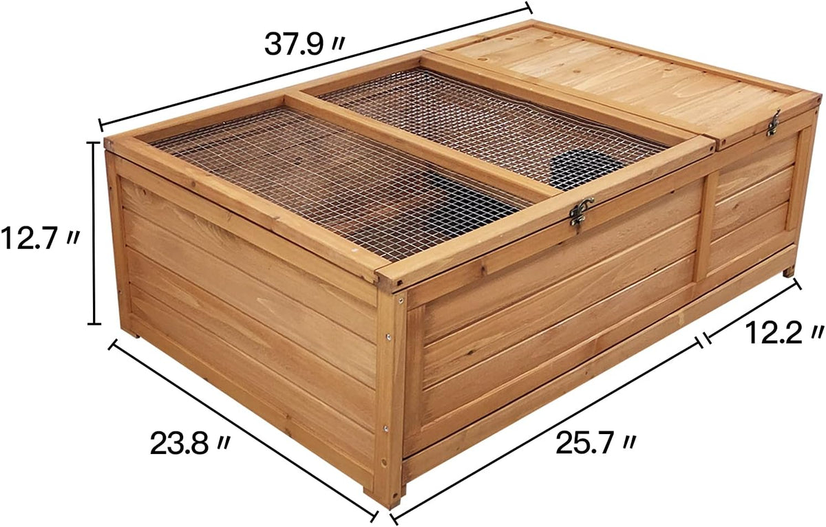 Wooden Tortoise House with Removable Bottom Y301277