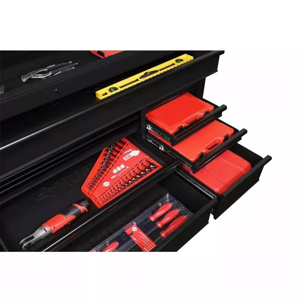 72 IN. W 18-Drawer Deep Tool Chest Mobile Workbench in Matte Black with Adjustable-Height Hardwood Top K550