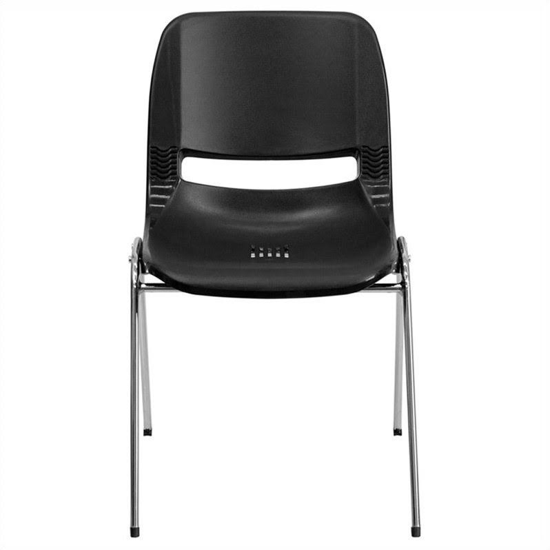 Ergonomic Shell Stacking Chair in Black X86757