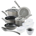 19-Piece Sea Salt Gray Nonstick Cookware Set with Containers L585456
