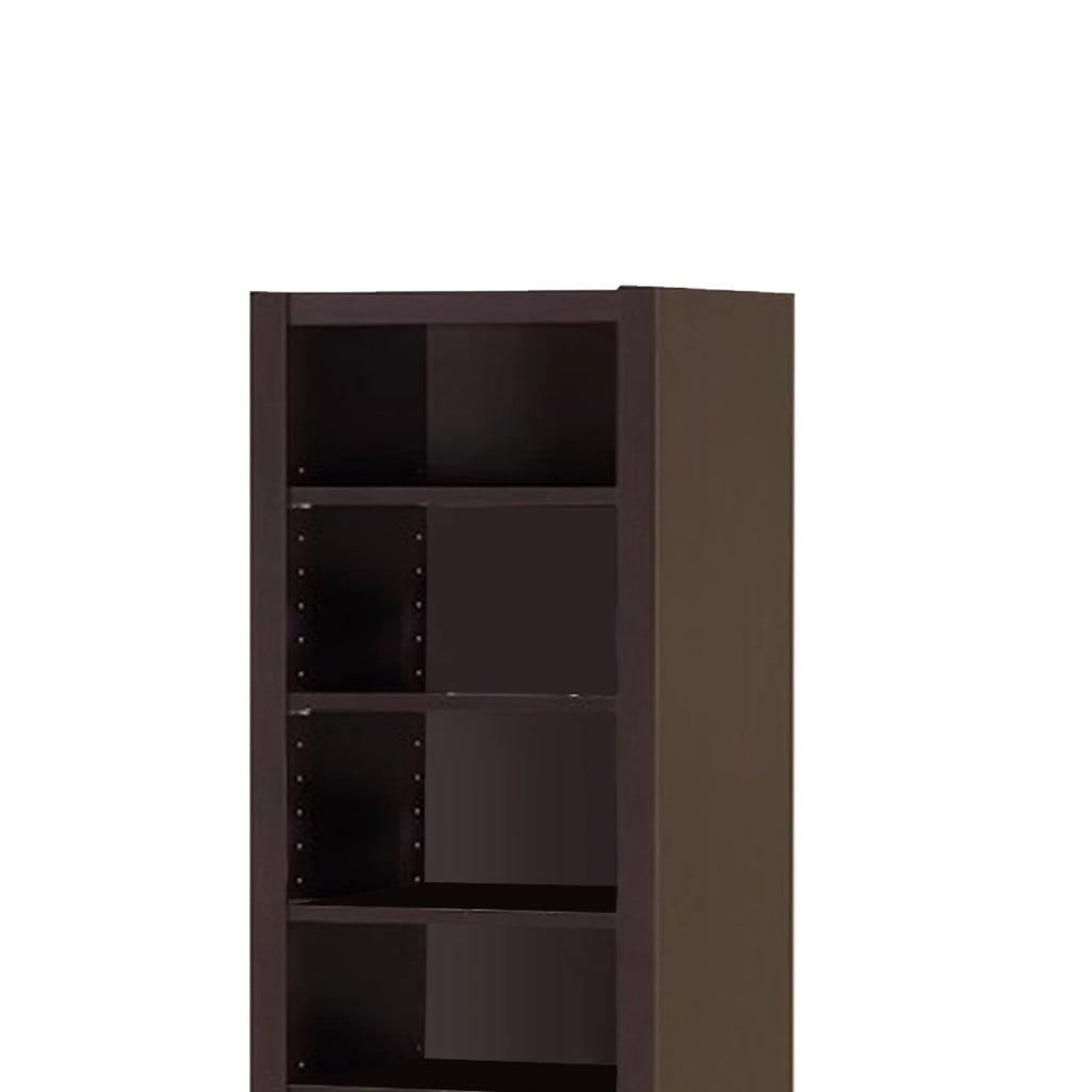 Modern MDF and Wood Bookcase with 9 Shelves in Dark Brown A951359