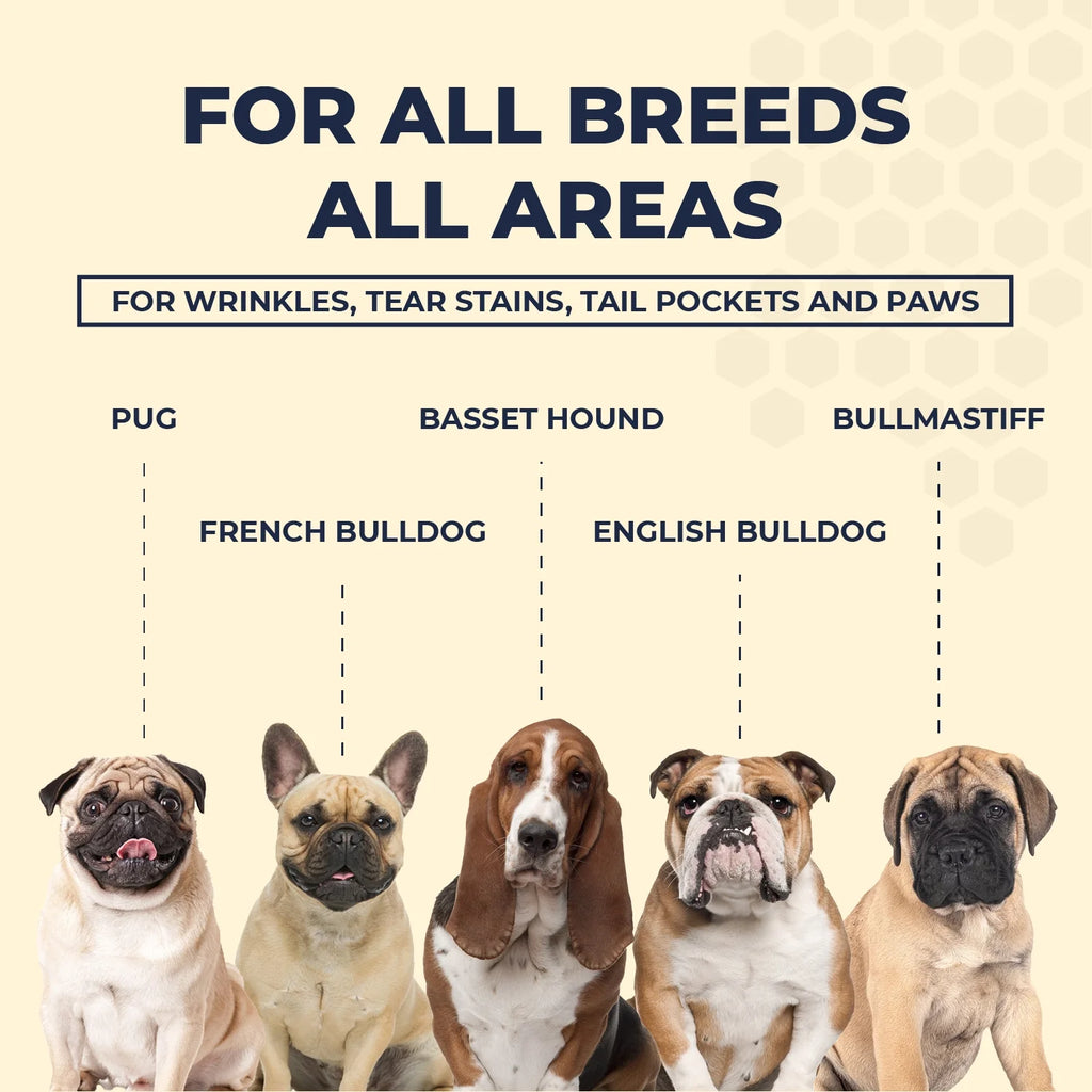 2 Oz Wrinkle Cream and 50 Wrinkle Wipes for Bulldogs V397