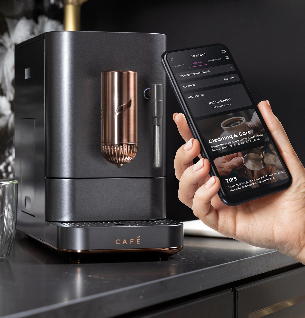 Automatic Espresso Machine with Milk Frother and Bean Grinder, Matte Black, 1.2 Liter F329