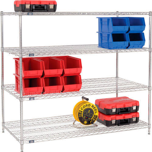 Chrome Wire Shelving Starter 60x22W x 30x22D x 63x22H E32216
