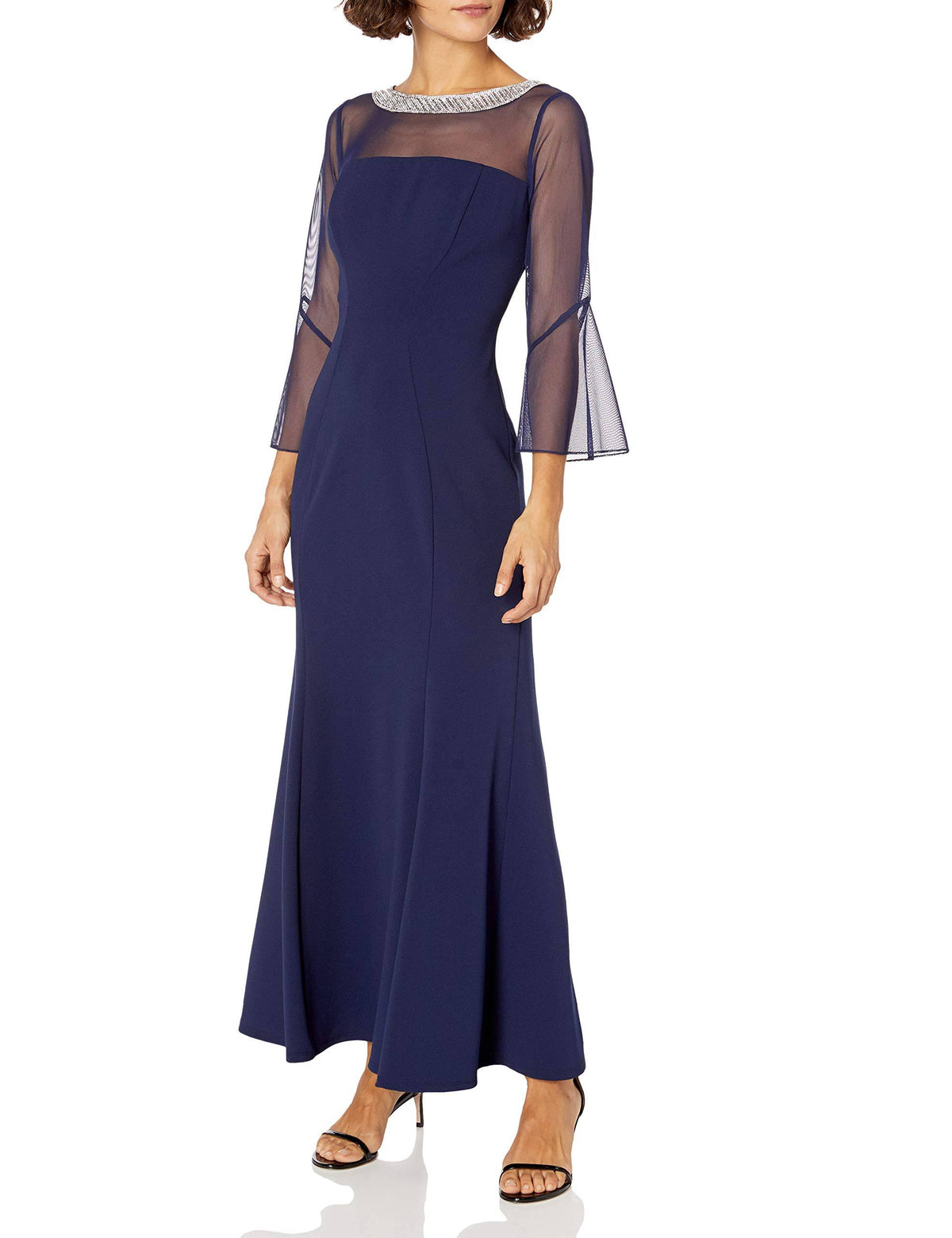Petite Size Stretch Crepe Long Gown R613
