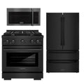 30 in. Gas Range, Microwave, Refrigerator in Black Stainless F506399