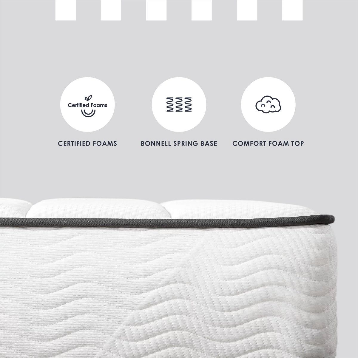 8 Classic Bonnell Spring Mattress with Comfort Foam Top, Full J6626