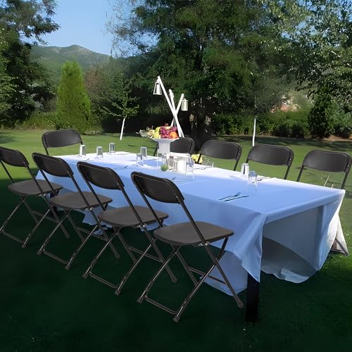 Black 10 Pack Plastic Folding Chair 350 LB Weight Capacity N536388