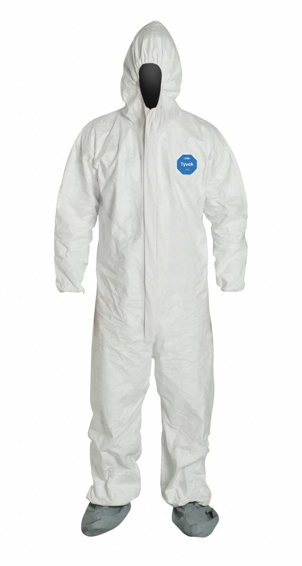 Hooded Coveralls, White, Tyvek 400, PK6 Z927480