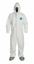 Hooded Coveralls, White, Tyvek 400, PK6 Z927480