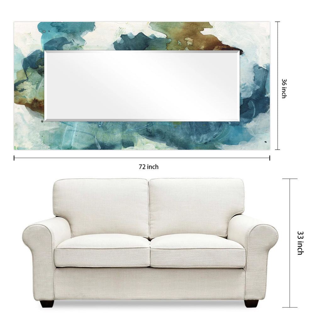 Blue Sky Rectangular Beveled Mirror Tempered Art Glass 72" x 36" N9708