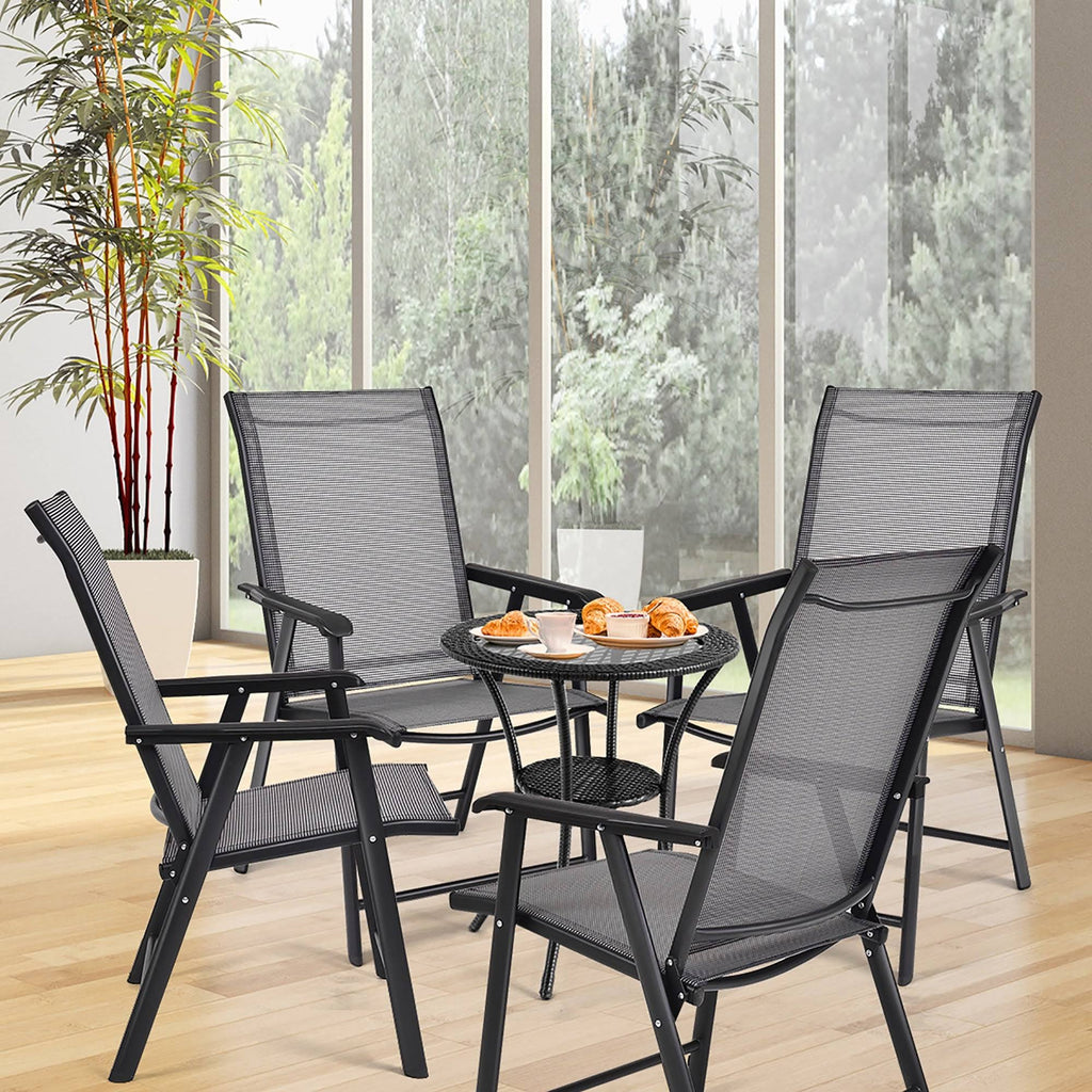 Grey Set of 4 Patio Folding Chairs U1472