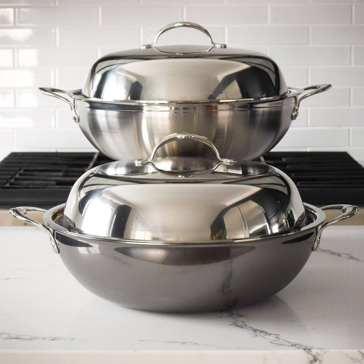 Forged Stainless Steel Wok B90043