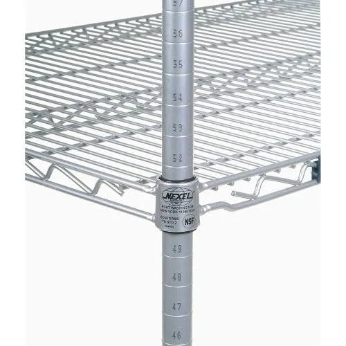 Silver Epoxy 4 Tier Wire Shelving Starter Unit C728