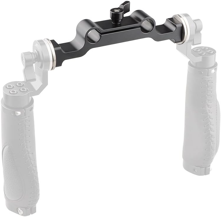 Leather Handle 15mm Rod Shoulder Mount Rig with Rosette Standard Accessory for DSLR (Black, M6 Thread, 31.8 mm) V5986