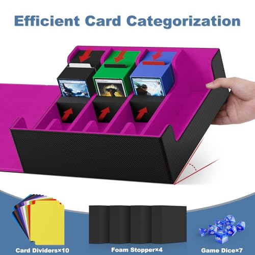 Card Deck Case with 10 Dividers and 3 Foam Stoppers S976