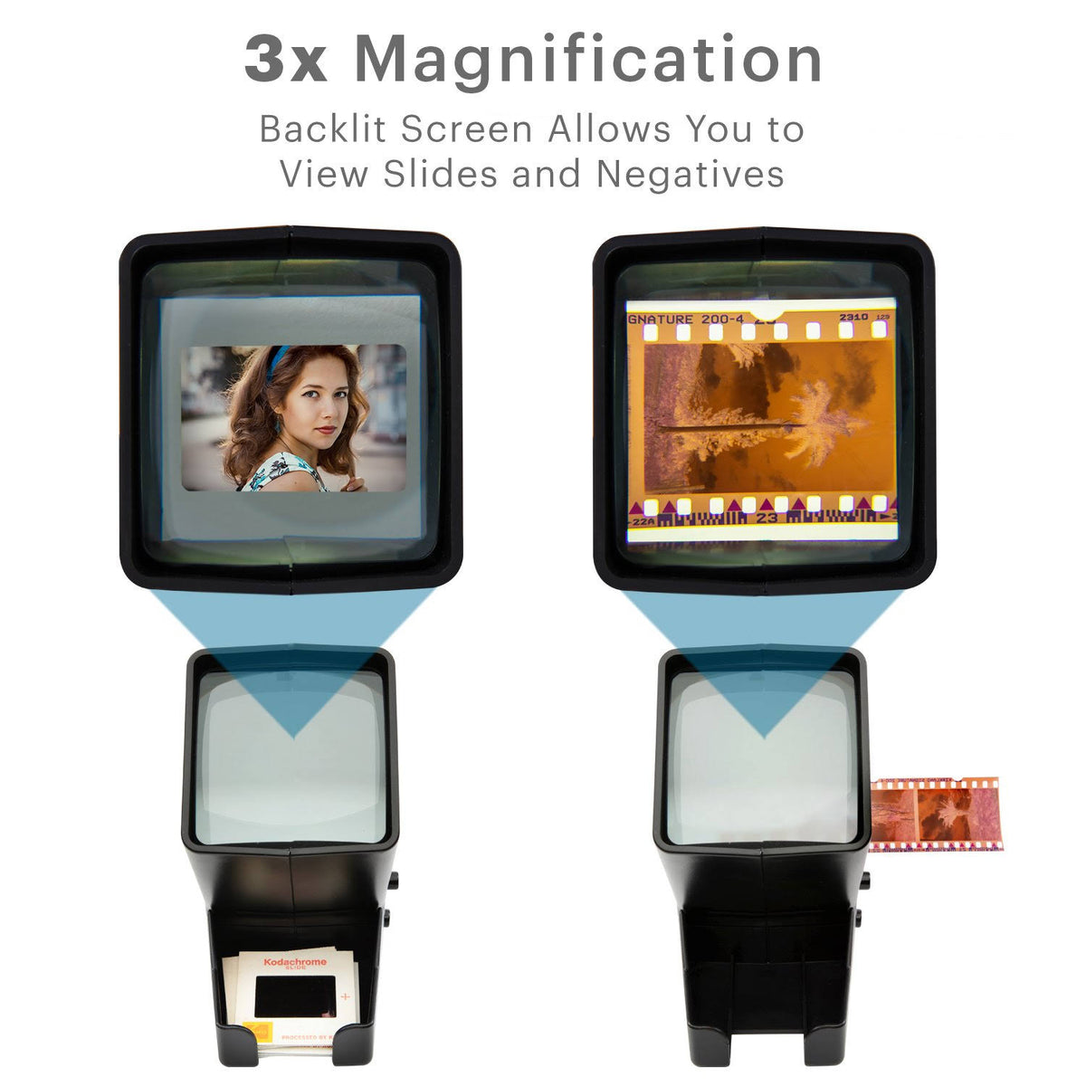 35mm Slide Film and Viewer Battery Operation 3X Magnification F94818