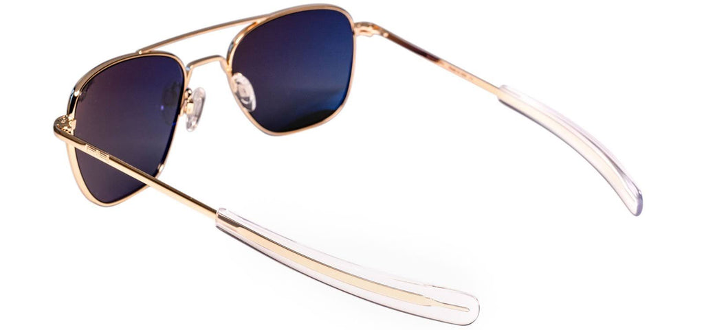 Aviator Bayonet Temple Sunglasses in Gold R477