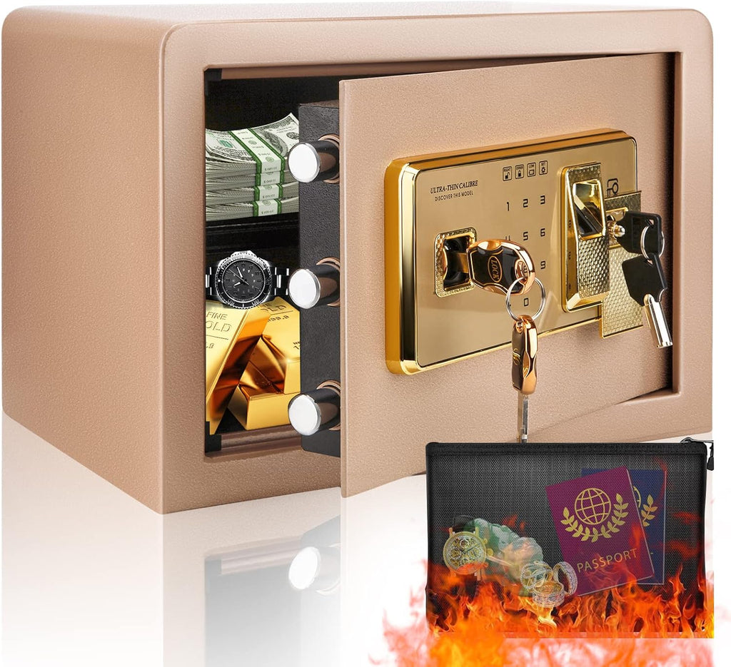 4.0 Cub Fireproof Waterproof Digital Safe Box with Fireproof Document Bag X7993