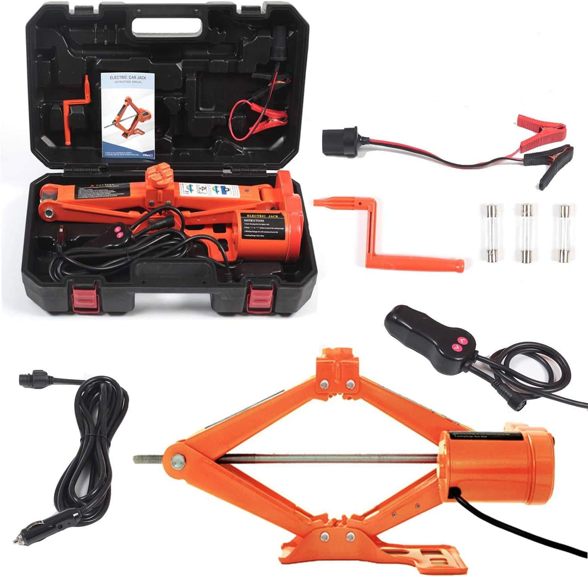 Electric Car Floor Jack 5 Ton 12V Scissor Lift Jack Set with Remote F47173