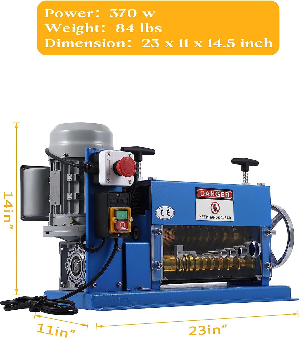 Automatic Wire Stripping Machine for 0.06" -1.5", 75 ft/min, with Extra Manual Crank T2877