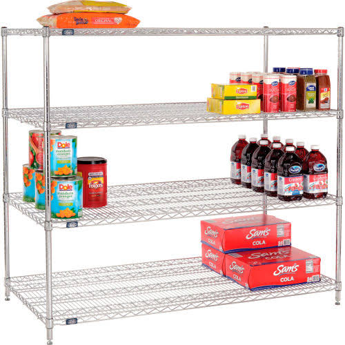 Chrome Wire Shelving Starter 60x22W x 30x22D x 63x22H E32216