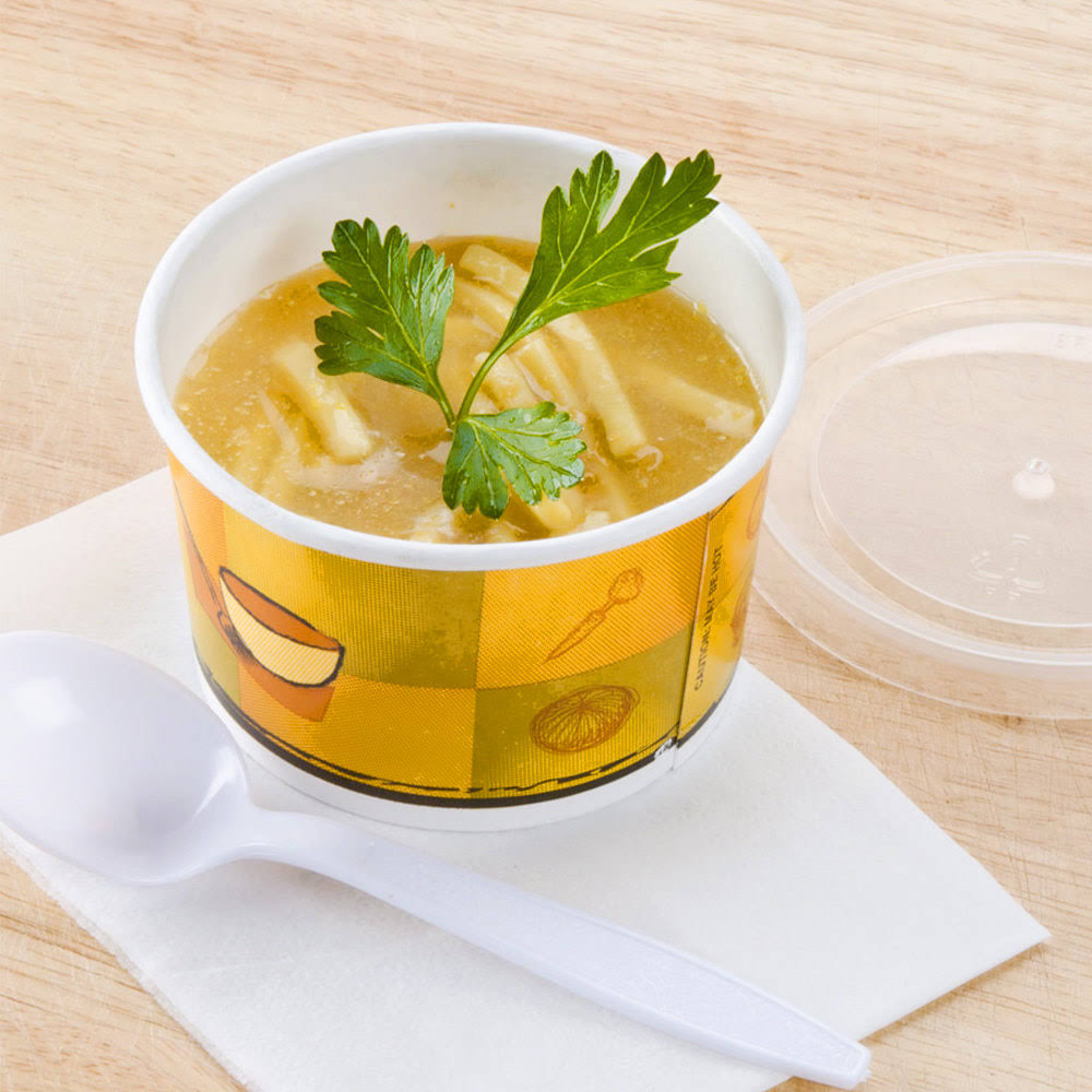 Paper Food Container with Plastic Lid 8-10oz O348878