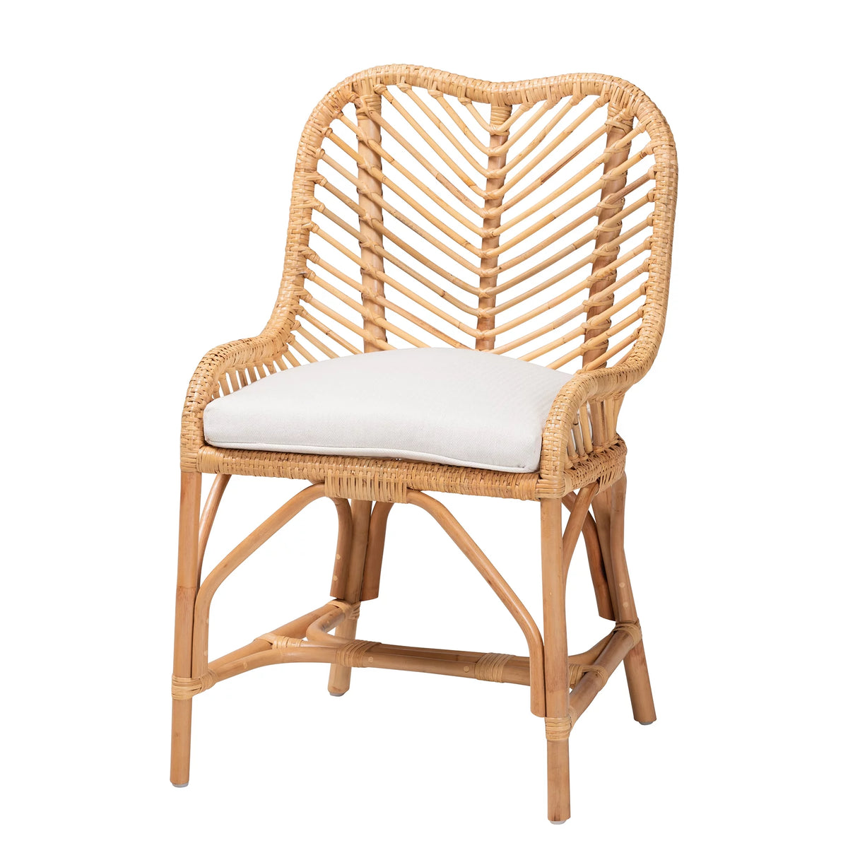 Natural Brown Rattan Dining Chair Q815725