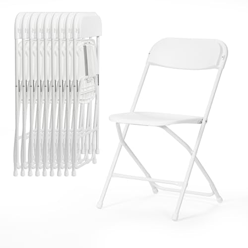 Black 10 Pack Plastic Folding Chair 350 LB Weight Capacity N536388