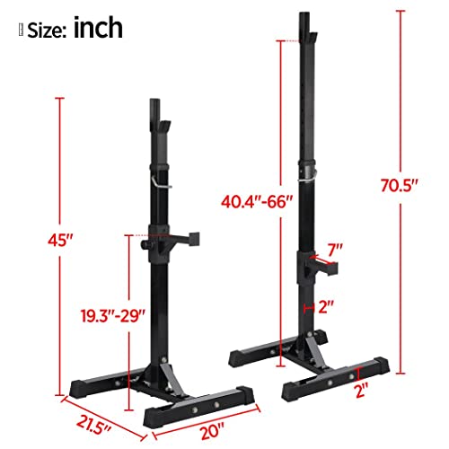 Pair of Adjustable Solid Steel Squat Rack Stands E66376