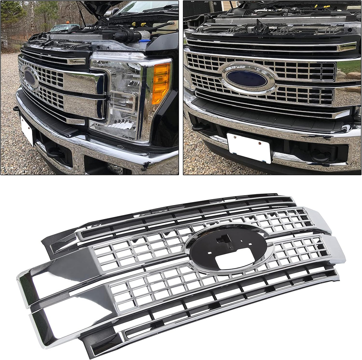 Chrome Front Hood Bumper Grille 4PCS J8184