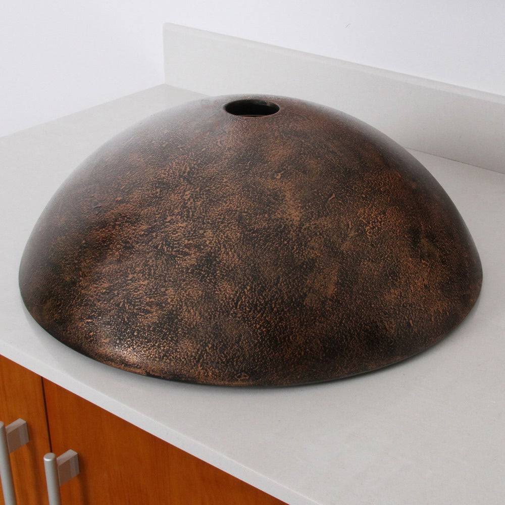 Brown Glass Vessel Sink and Waterfall Faucet O855818