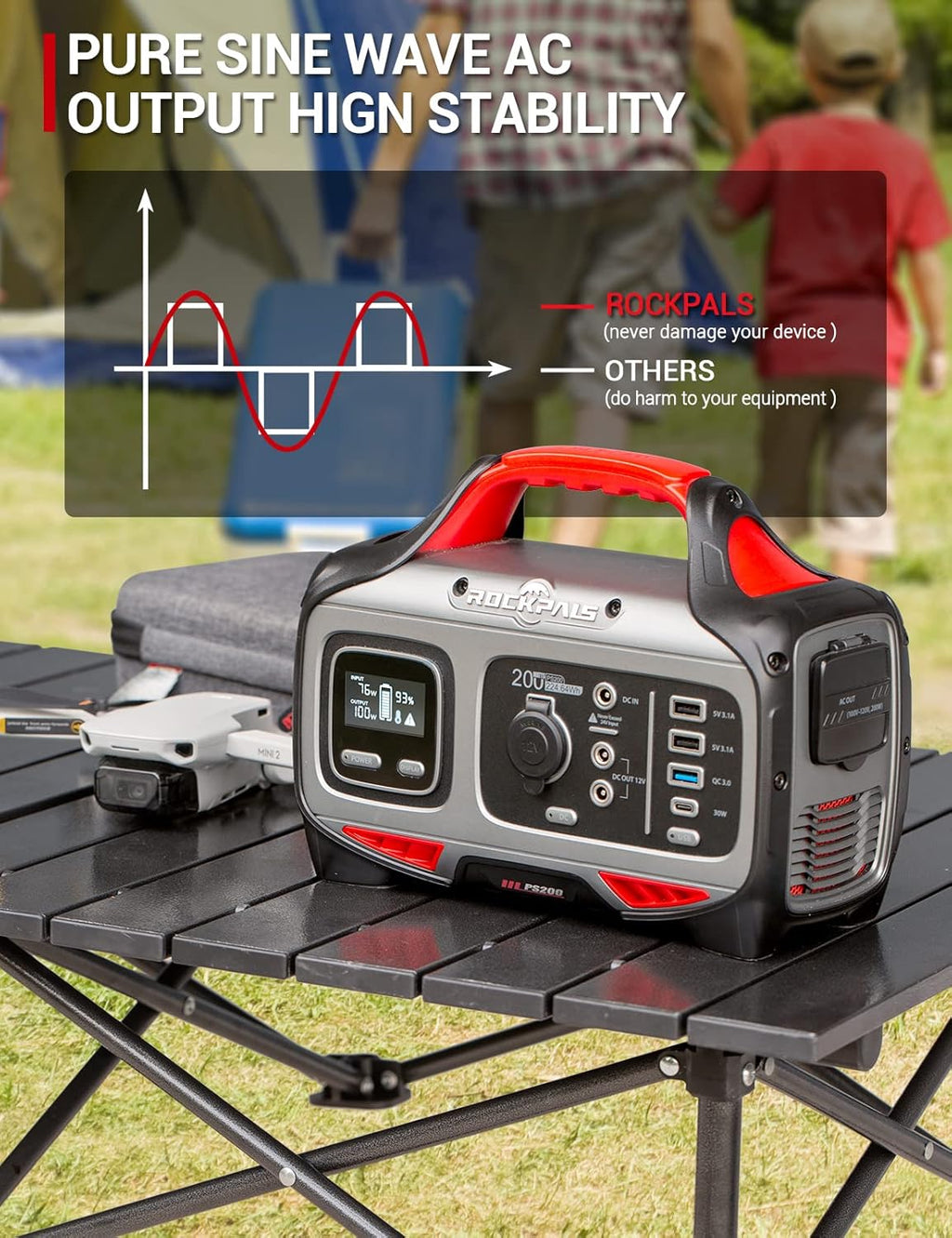 Portable Power Station 200W 224Wh Solar Generator T389