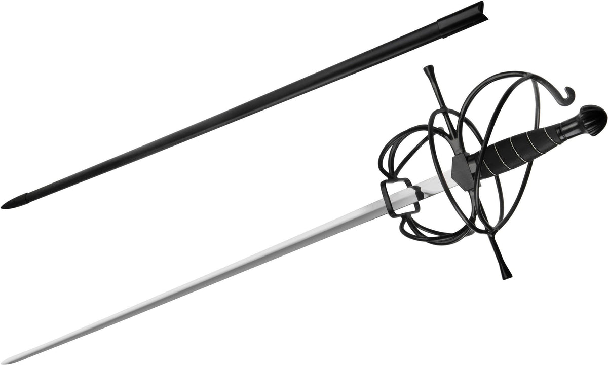Black Wire Hilt Rapier Steel Z952939