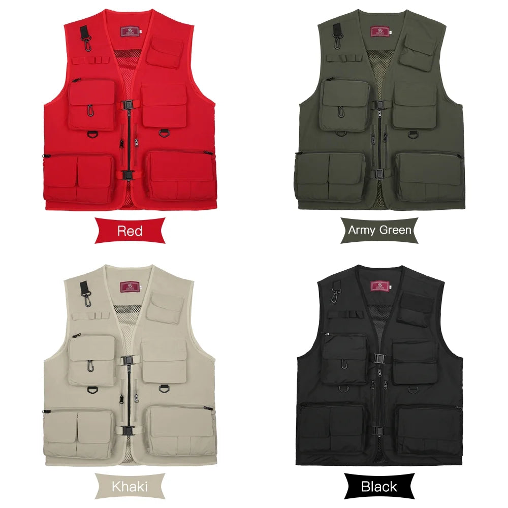Fishing Photography Mesh Vest Multi Pockets Quick Dry T5038