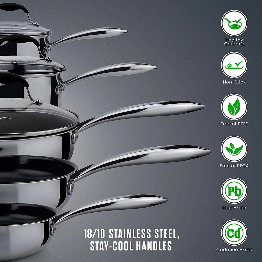 Ceramic Non Stick 10-Piece Cookware Set D232612