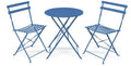 3 Piece Folding Patio Furniture Set with Coffee Table Blue J14981